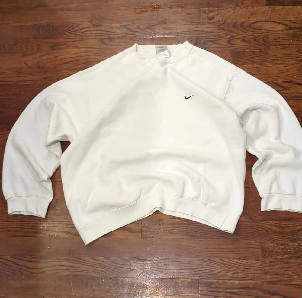 Nike Vintage Sweatshirt Size L White Embroidered Swoosh